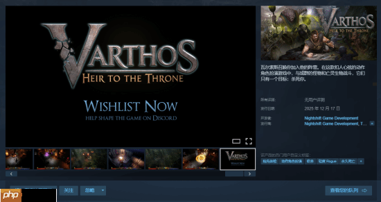 动作肉鸽《Varthos》12月17日于Steam开启抢先体验：无职业限制 支持3人联机体验