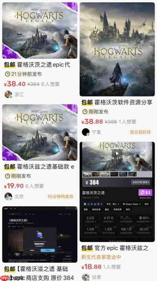 闹剧继续!《霍格沃茨》EPIC账号“热卖”中