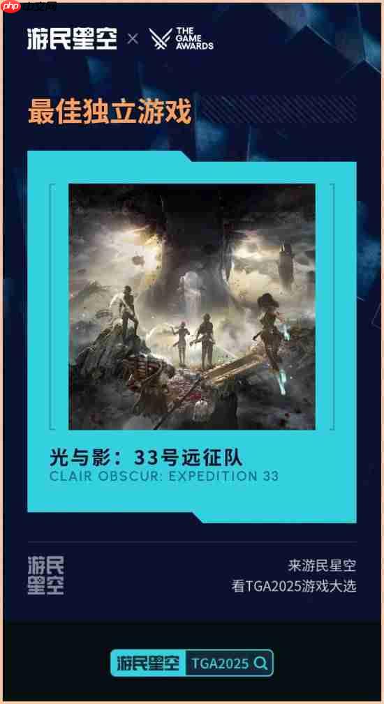 TGA2025正在进行！最佳独游《光与影：33号远征队》 颁奖结果实时更新中