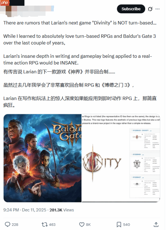 拉瑞安新作《神界》TGA预告未涉及玩法引发热议 粉丝：难道要做ARPG？