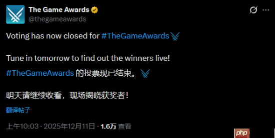 TGA投票已正式结束!年度大奖你投给了谁?