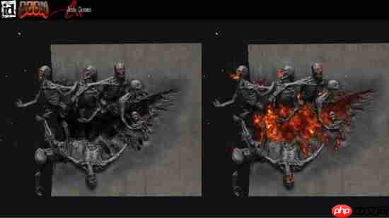 原版《毁灭战士4》开发资料曝光！活体兵器四足坦克等