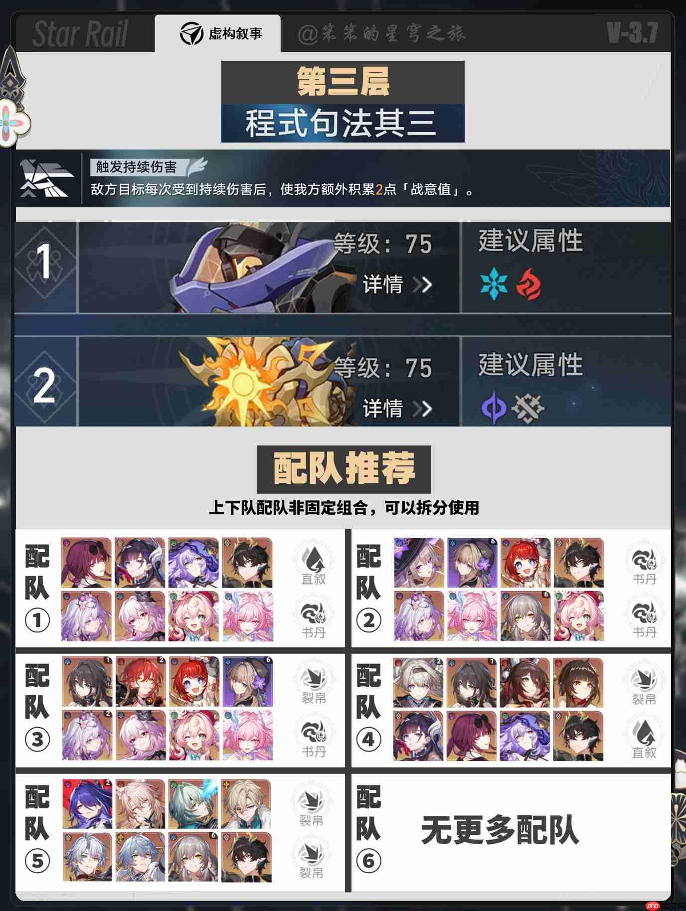 崩坏星穹铁道11月虚构叙事阵容推荐-星穹铁道程式句法虚构阵容怎么搭配