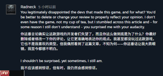 Steam上100%好评游戏收到第一条差评:单纯闲的!