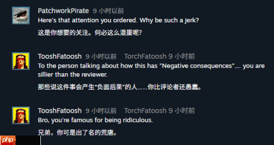 Steam上100%好评游戏收到第一条差评:单纯闲的!