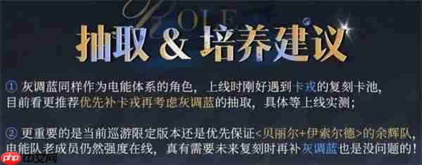 重返未来1999灰调蓝角色介绍