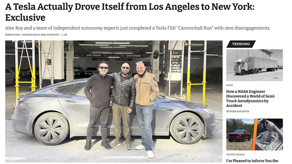 均速103km/h 特斯拉Model S用FSD跑4958公里全程零接管！